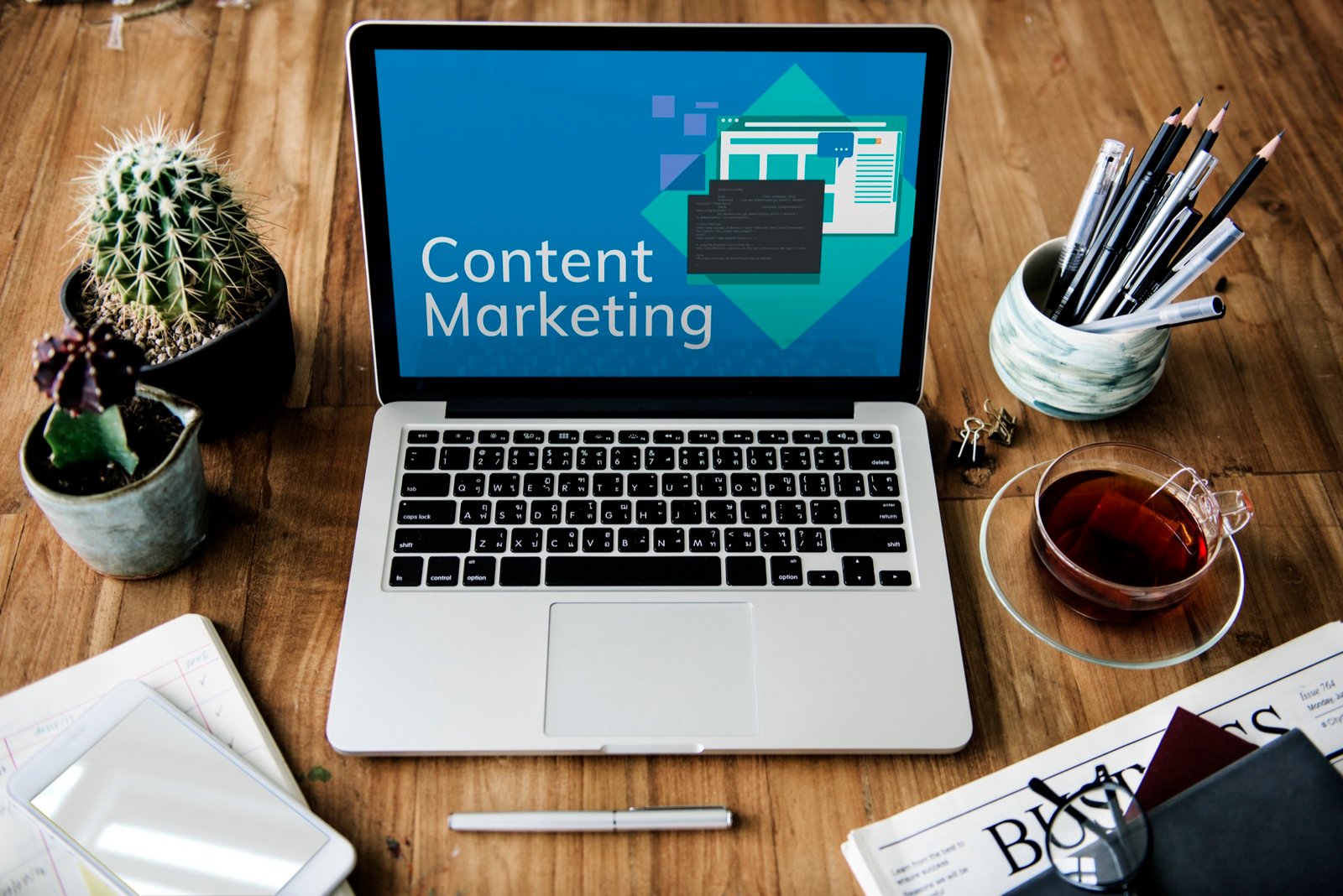 Content marketing concept illustration